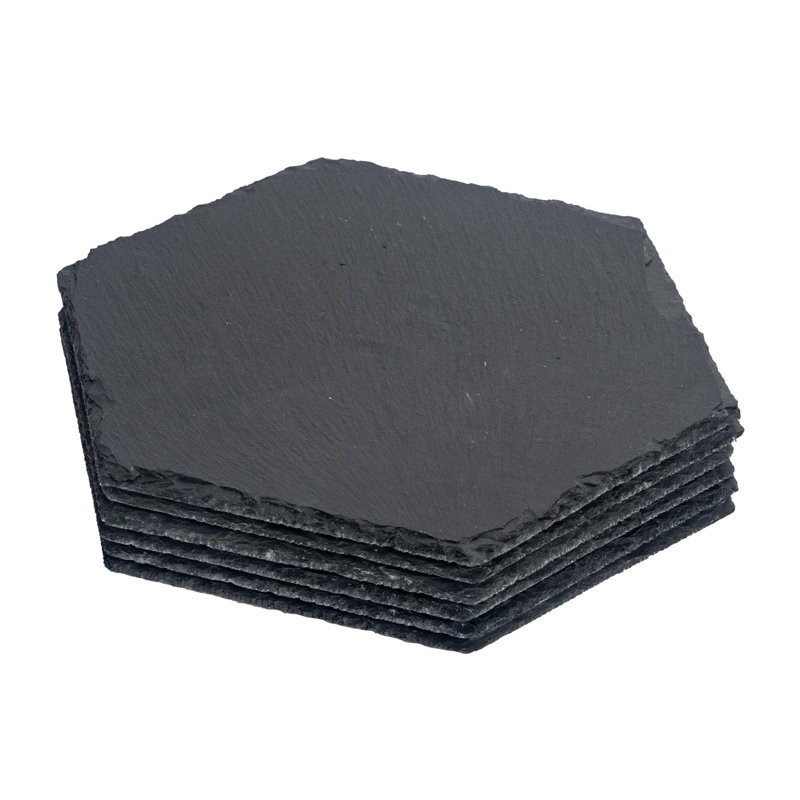 Argon Tableware - Hexagon Slate Placemats - 30 x 26cm - Set of 6