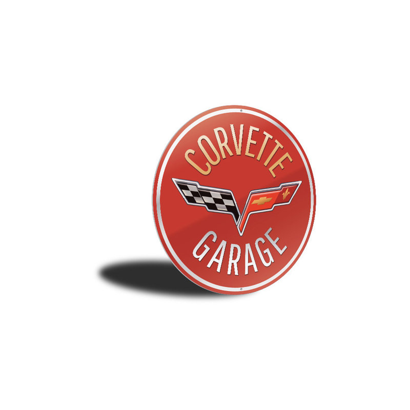 Enseigne de voiture Corvette, H 18 po x l 18 po x P 0,06 po