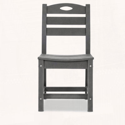 Ensemble de 2 chaises d'extérieur sans accoudoirs en PEHD avec finition grise