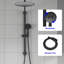 Douche double 10 pouces avec pomme de douche réglable à 5 fonctions avec barre coulissante et boyau de douche