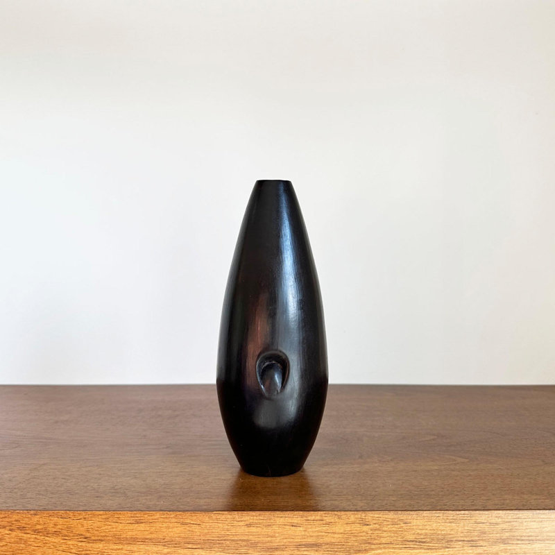 Ebony Wood Vase - Rarico Range, 7.5"