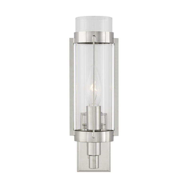 Flynn Steel Armed Sconce, Polished Nickel