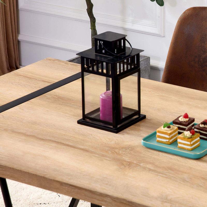 Tables de salle à manger, Noir, Brun rustique, H 29,9 po x L 55,1 po x l 31,4 po