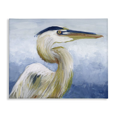 Heron & Blue Gradient Canvas Wall Art by Stellar Design Studio
