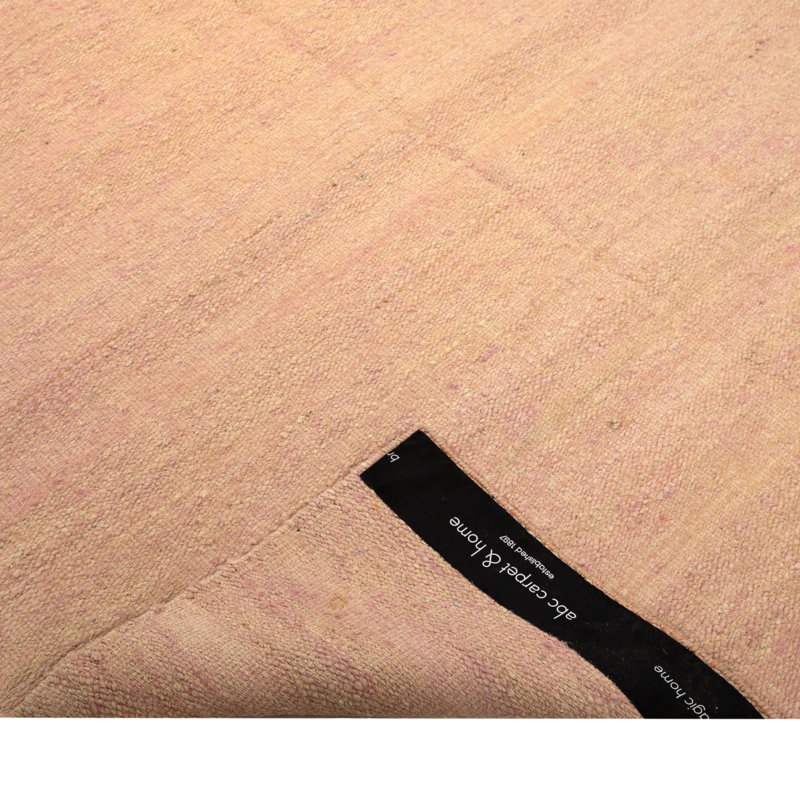 Solid Kilim Silk Rug, Pink