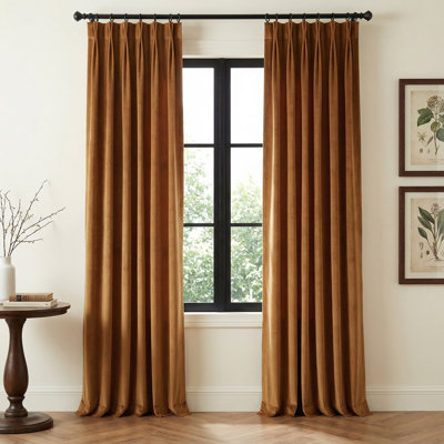  Rideaux occultants en velours à plis ondulés et isolants avec protection contre les rayons UV et rideaux élégants pour la salle à manger / chambre / salon / dortoir