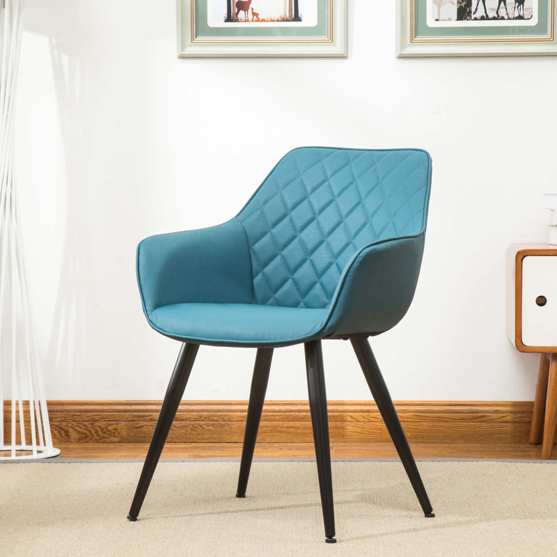 Faux Leather Armchair, Blue