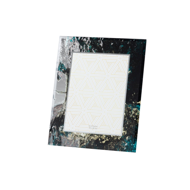 Printing Golden-black Mirror Photoframe, 28 cm H x 23 cm W x 2 cm D