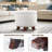 Storage Ottoman With Padded Seat, Modern PU Leather Footrest, Round Stool For Living Room Bedroom-1972777188