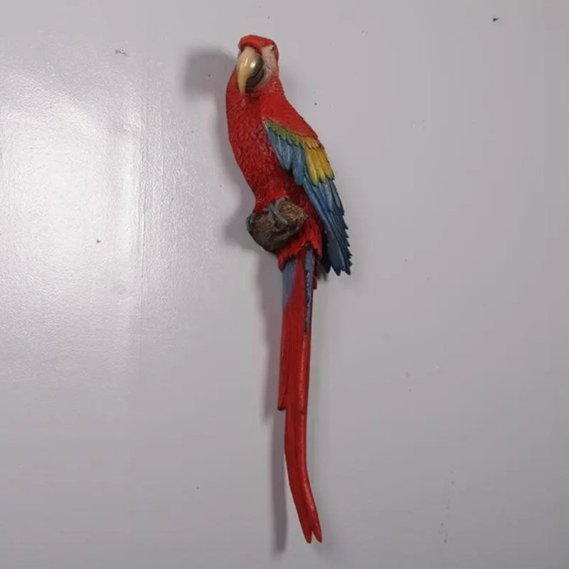 Scarlet Macaw Parrot Life Size Statue