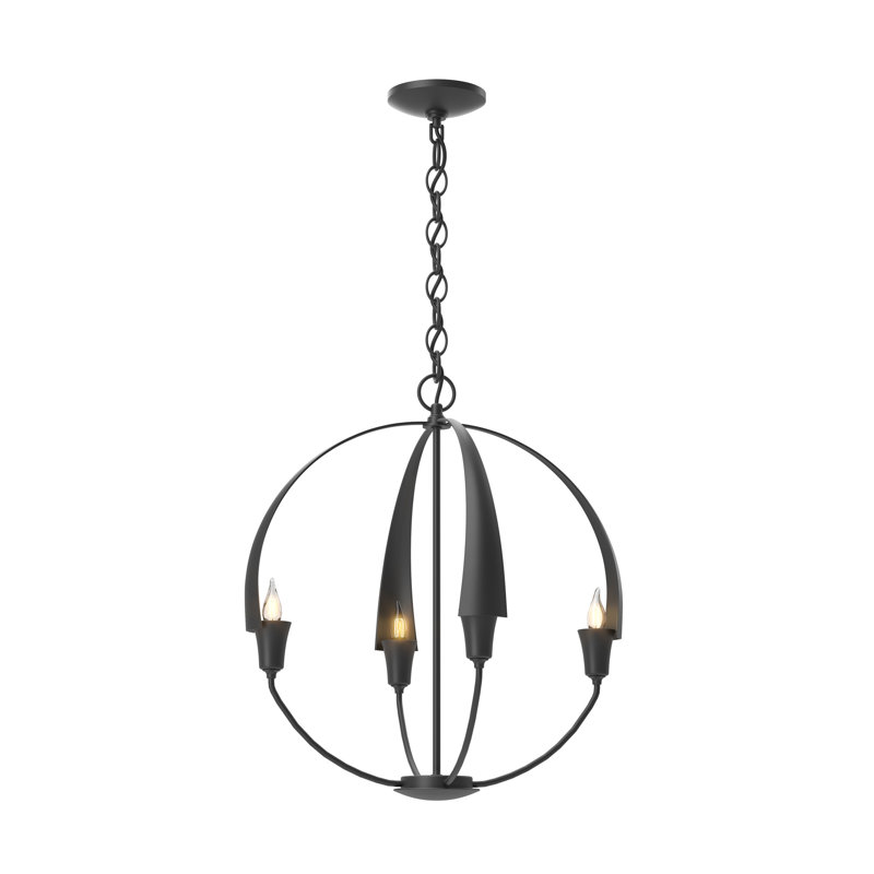 Cirque 4 - Light Sphere Globe Chandelier, 20.7" H x 19" W x 19" D, Black