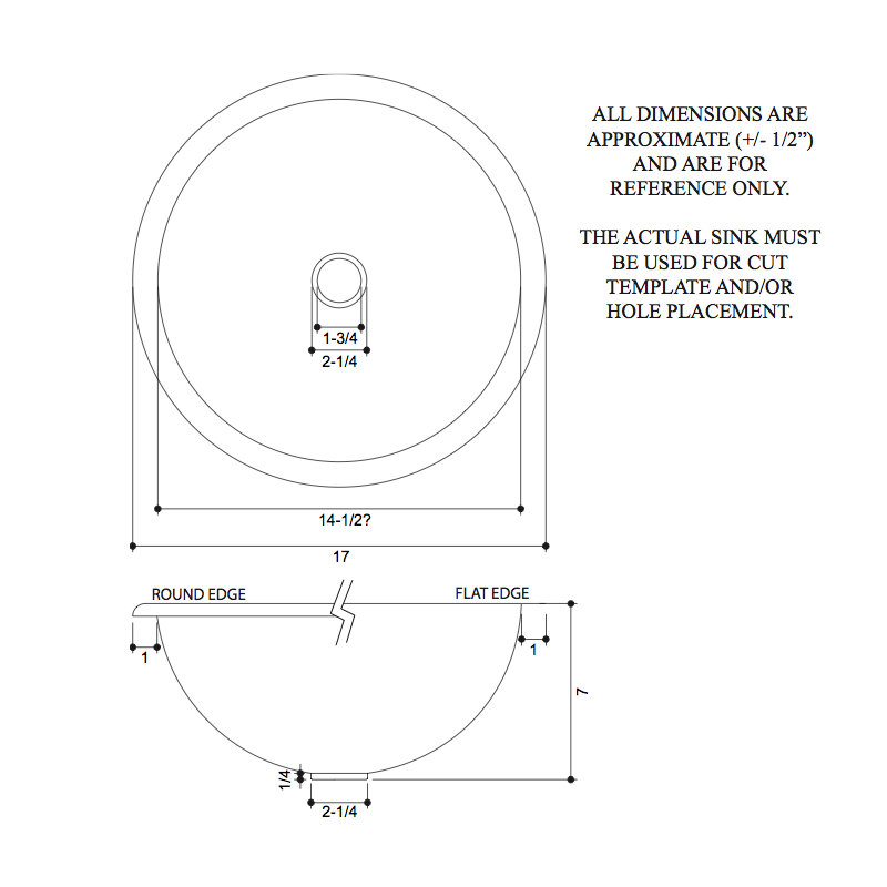 D'Vontz Copper Bathroom Sinks 17'' Metal Circular Bathroom Sink, Dark Smoke Copper, Rolled