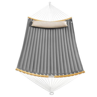 Upholstered outdoor hammock with separable bamboo poles