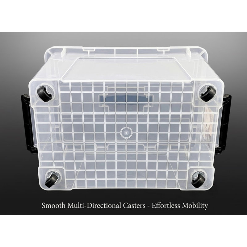 Plastic Storage Box With Wheels, 43 Liter