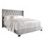 Ensemble de lit double à oreilles avec commode Castle Velvet gris argenté Castle Place-710608969
