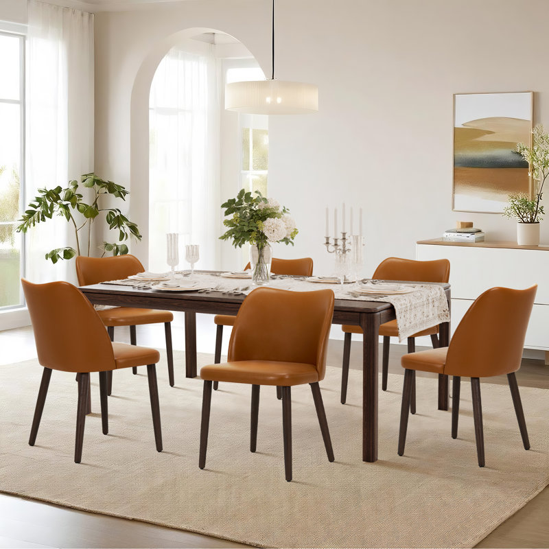 Petites chaises de salle à manger rembourrées en bois massif - Courbe ergonomique et rembourrage moelleux pour espaces multiples