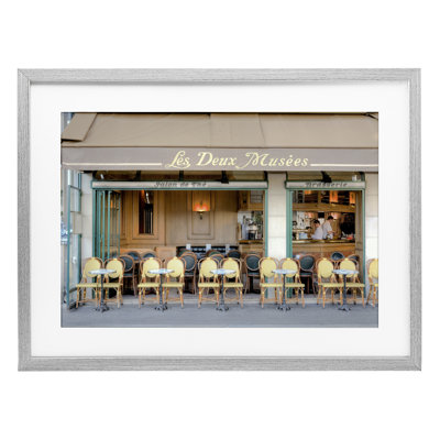 «Parisian Outdoor Seating Cafe», reproduction encadrée sous verre, design par Alan Blaustein