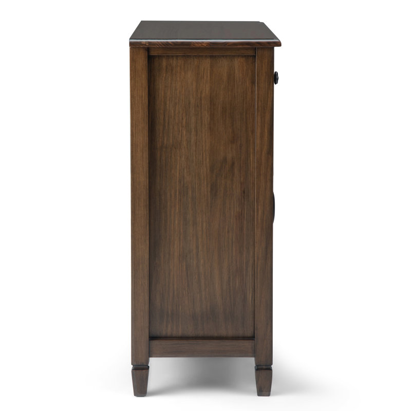 Rustic Natural Aged Brown Pine Accent Cabinet with Adjustable Shelving