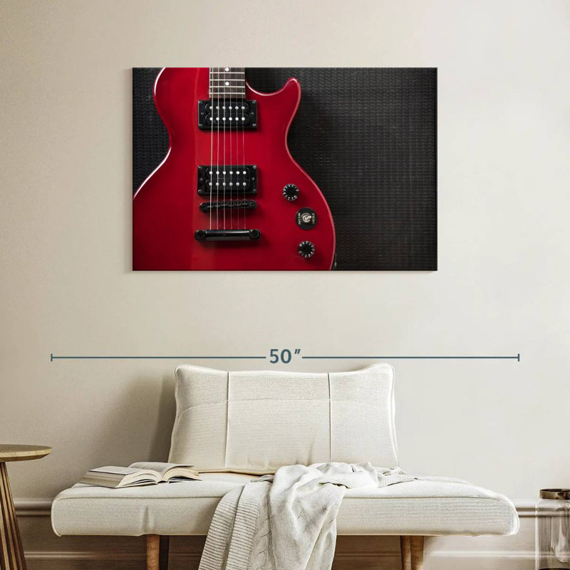 Abarca Shiny Red Electric Guitar, 26" H x 39" W