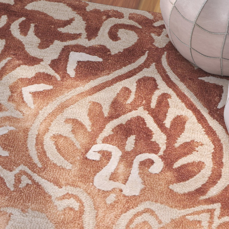 Tapis géométrique en laine / coton touffeté à la main Pimentel, Tapis de couloir 2 pi 3 po x 8 pi