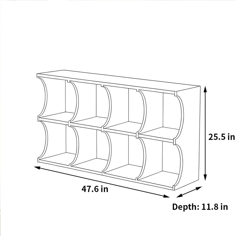 Belmar, Blanc, H 25,5 po x l 47,6 po x P 11,8 po