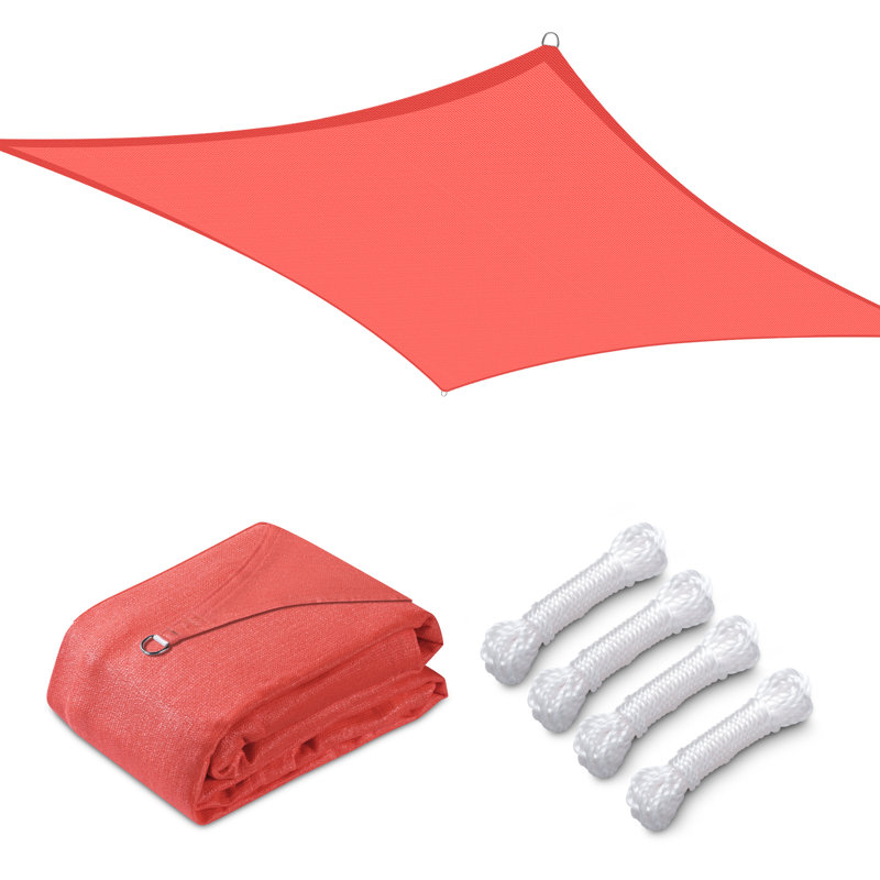 Yescom 13X10ft 97% UV Block Rectangle Sun Shade Sail Outdoor Patio Outdoor Garden Cour, Rouge melon d'eau