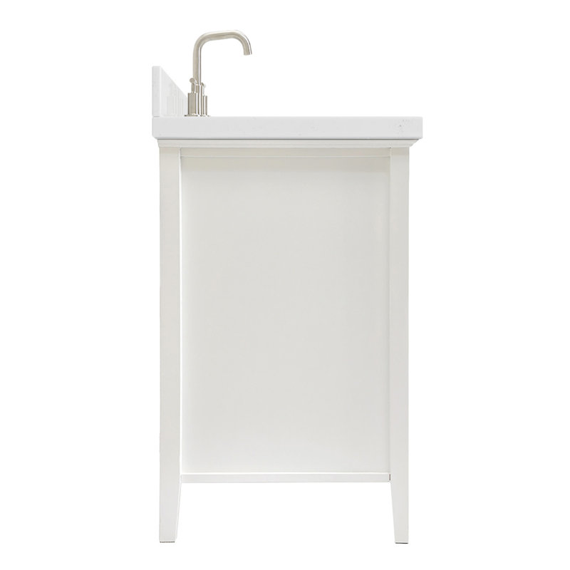 Kensington 43'' W Single Vanity, White, 36.25", White Carrara Quartz