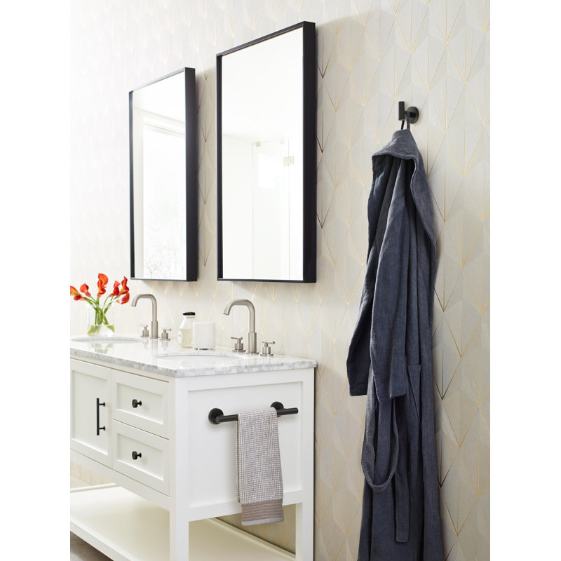 Barre à serviettes murale 11,625 po Arrondi ™, Noir mat