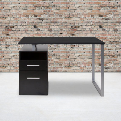 Desk with Two Drawers and Metal Frame