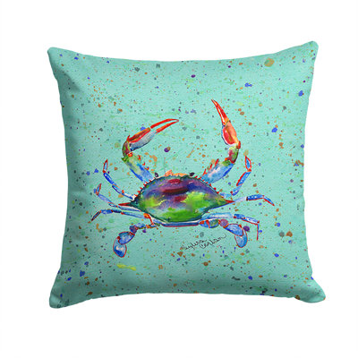 Coussin intérieur/extérieur bleu moderne crabe