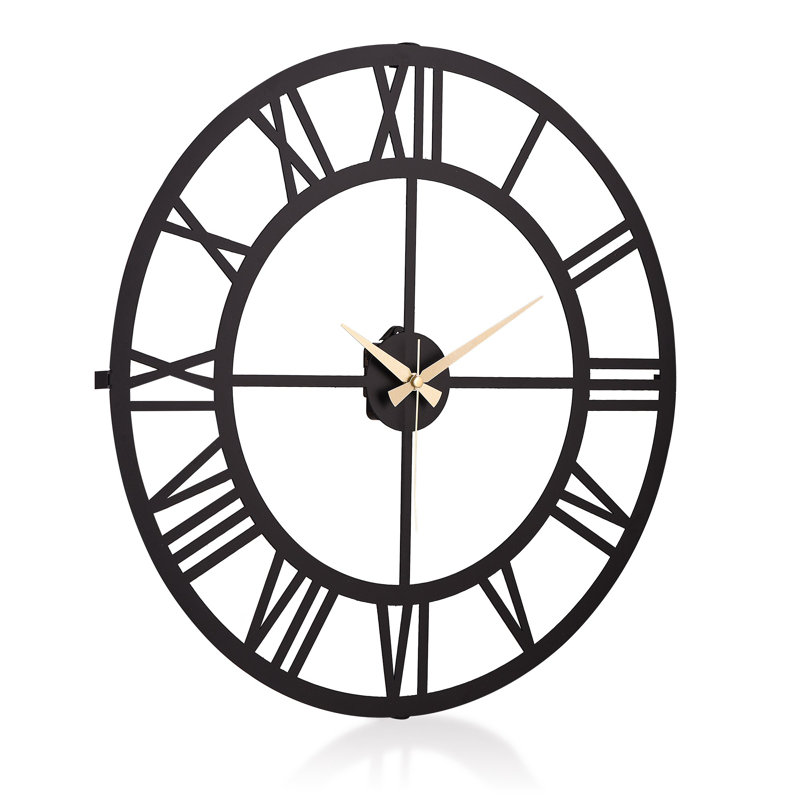 Horloge murale décorative, 19.7" H x 19.7" W x 0.6" D, Noir, noir, noir, noir