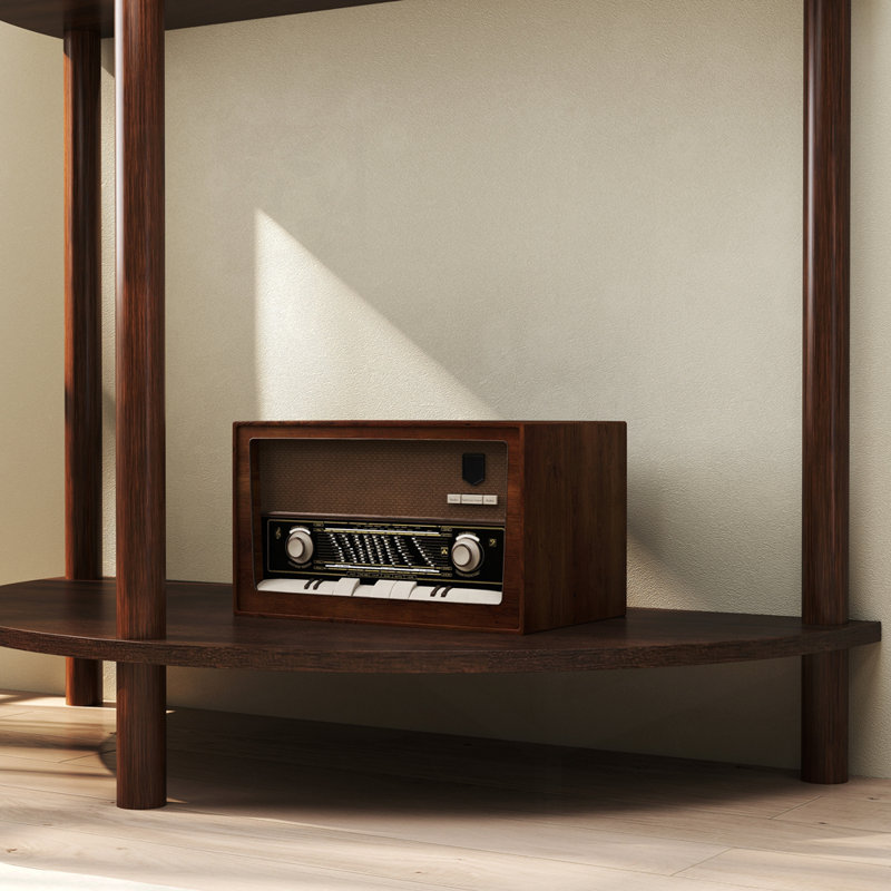 Console unique en forme de demi-lune avec plusieurs fonctionnalités pour différentes pièces, Brown
