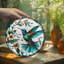 Vitrail colibri parmi les fleurs-129204596