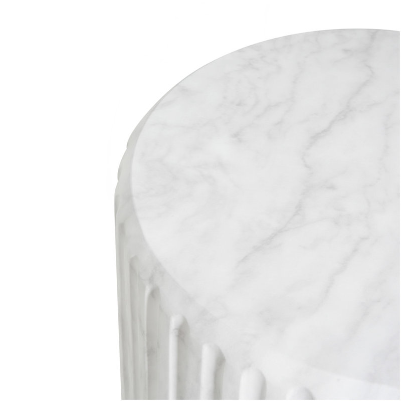 Table d'appoint d'extérieur sculptée Cicci, blanc