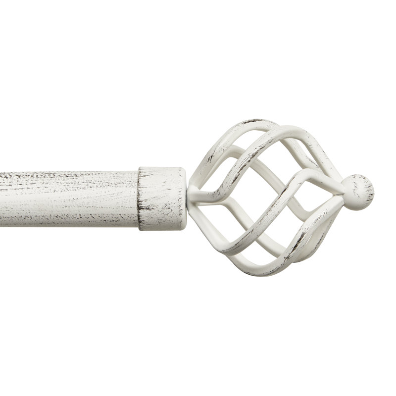 Exclusive Home Torch Curtain Rod and Coordinating Finial Set, Adjustable, Gold, 36" - 72"