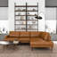 Canapé modulaire en cuir brun clair Corbin-806110994