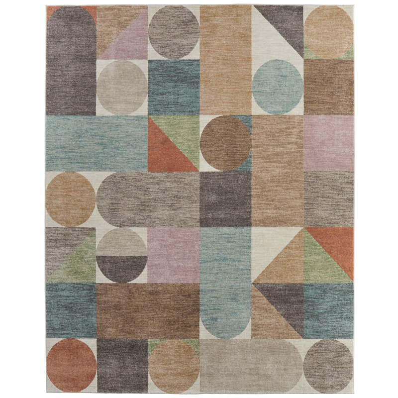Tapis ivoire / brun / bleu Roy, Rectangle 9 pi x 12 pi