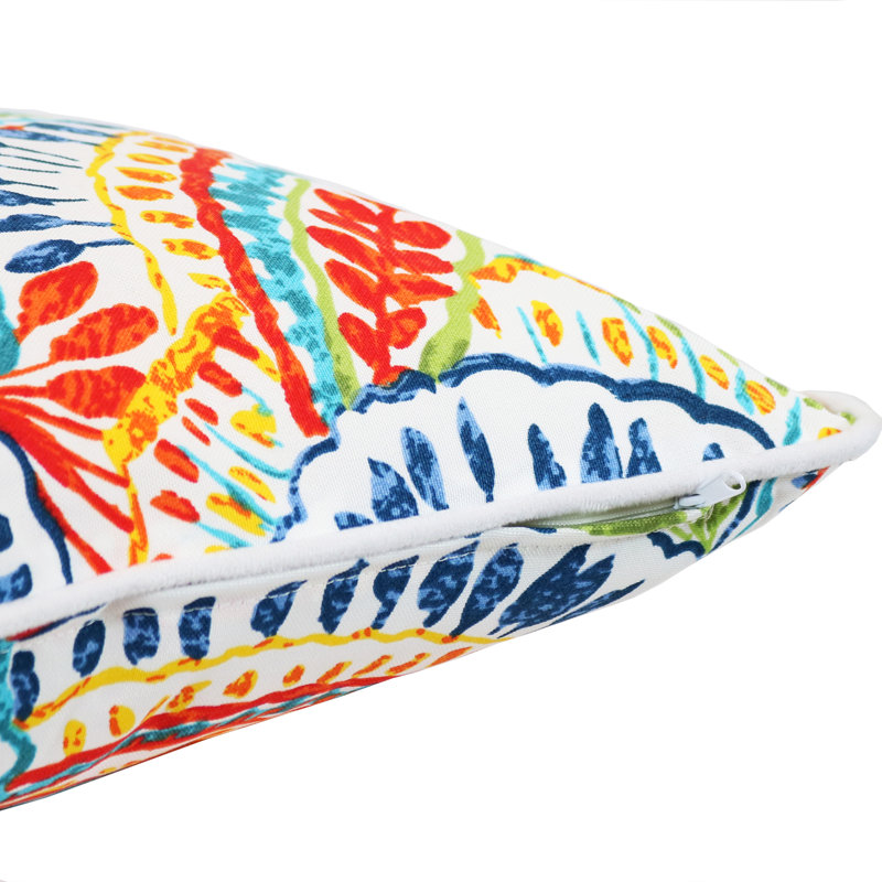 16" Bold Paisley Polyester Square Outdoor Throw Pillows, Set of 2