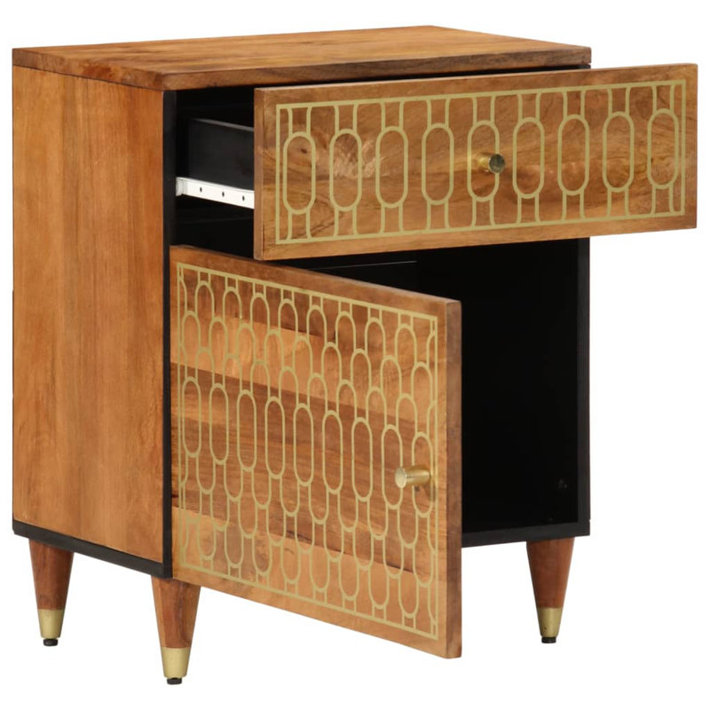 Abdurraheem 50 cm W Bedside Table, Brown