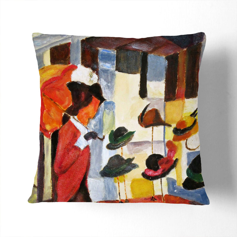 Woman Square Throw Cushion, 55cm H x 55cm W x 20cm D, Stone