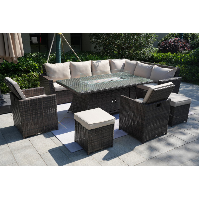 10 - Person Patio Conversation Set with Cushions