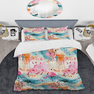 Ensemble de housse de couette Green Fusion Abstractions In Motion - Mid-Century