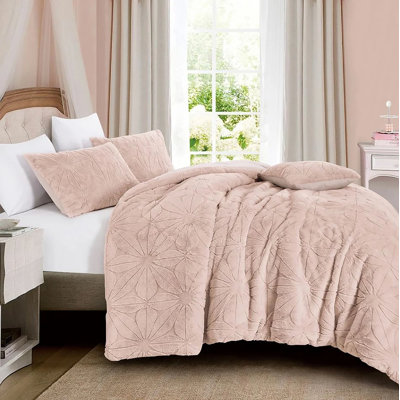 Ensemble d'édredon 4 pièces rose