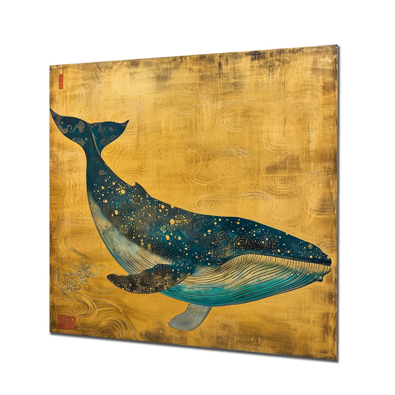 Amyerra - baleine, art mural, Pas de métal encadré, 16" H x 16" W x 1" D