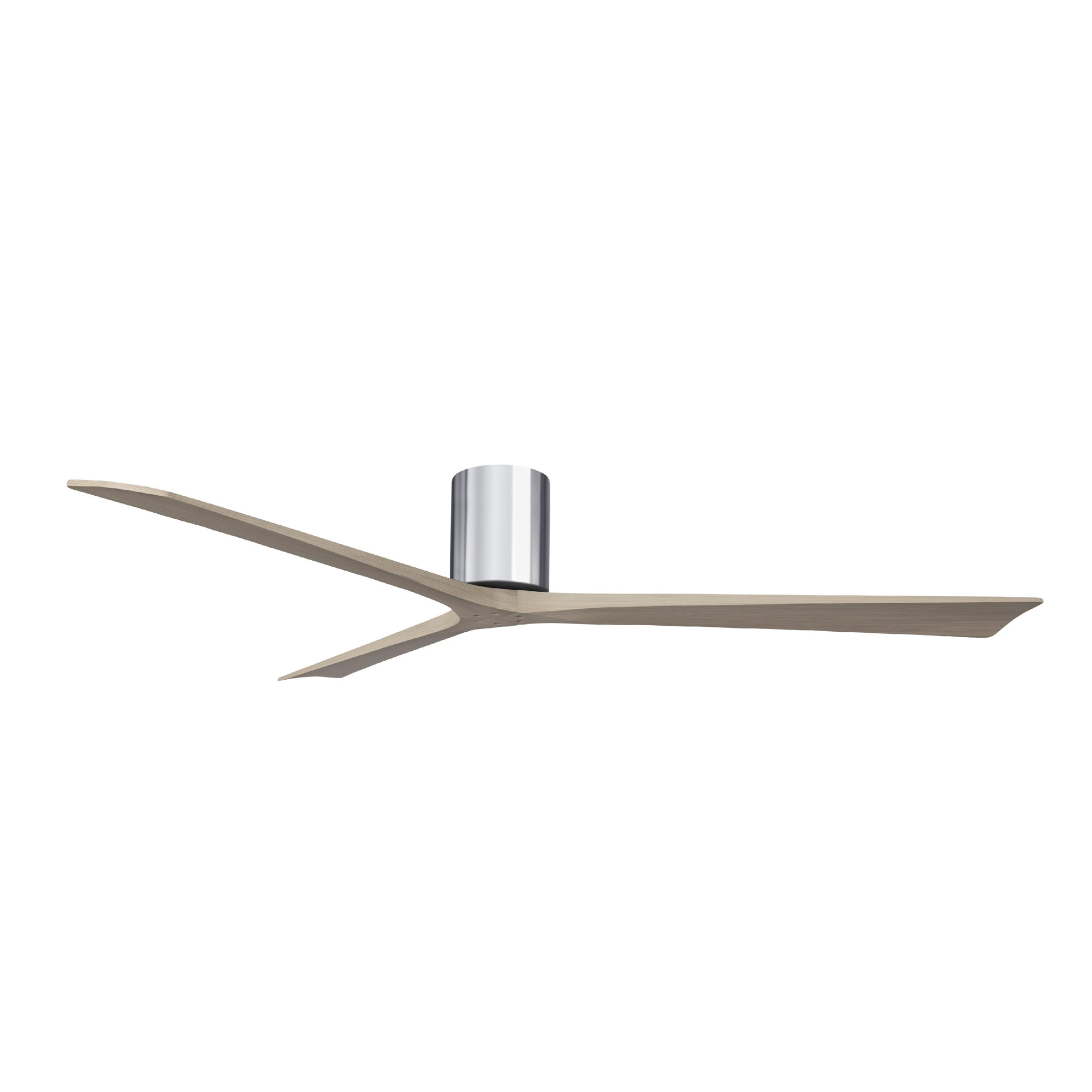Olivier 3 Blade Ceiling Fan, 72", Polished Chrome, Gray Ash Tone