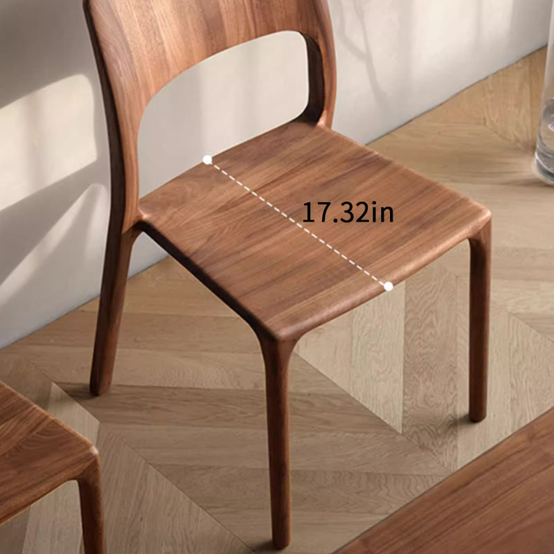 Simple Walnut Solid Wood Backrest Dining Chairs