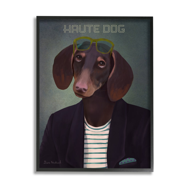 Haute Dog, Giclée encadrée noir minuit, L 11 po x H 14 po
