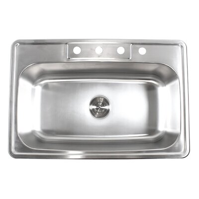 33"" L x 22"" W Drop-In Kitchen Sink with Additional Accessories -  eModern Decor, ALTS-3322-4-PK