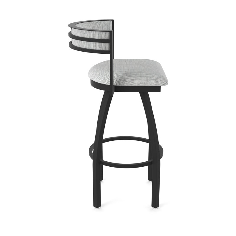 Tabouret Artémis, Tissu - alpin graphique, Noir froissé, Tabouret de bar (siège d'une hauteur de 30 po)