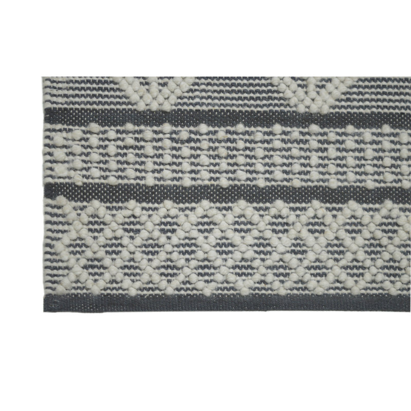 Mieve Luxury Wool Diamond Pattern Hand Woven Area Rug - Modern Geometric Design, Grey, Rectangle 120 x 170 cm